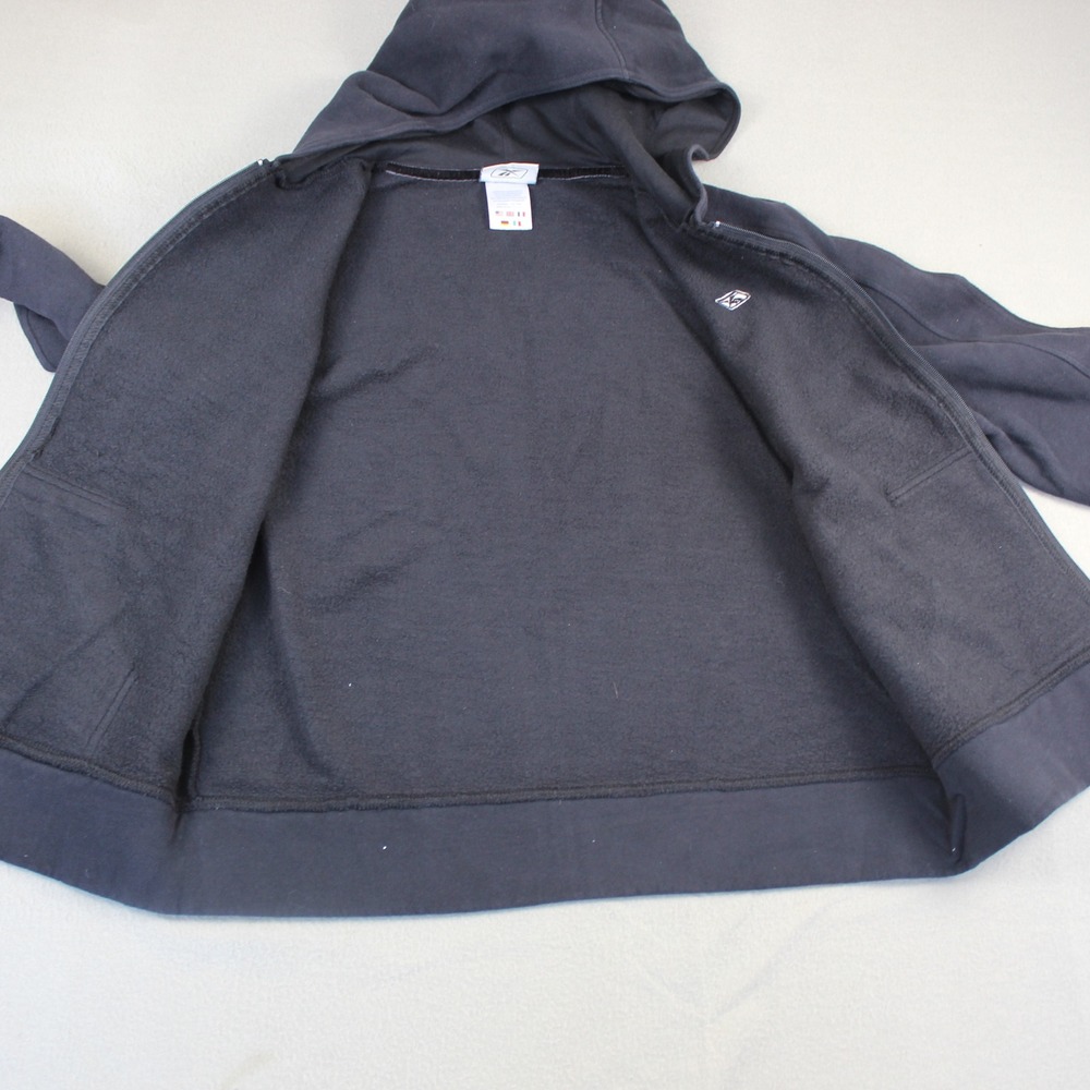 Reebok Tracksuit Set Women Large Black Zip Hoodie Wide Leg Sweatpants RBK - Picture 9 of 16